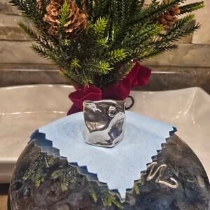 Silver Crinkle In Time Ring Size 8